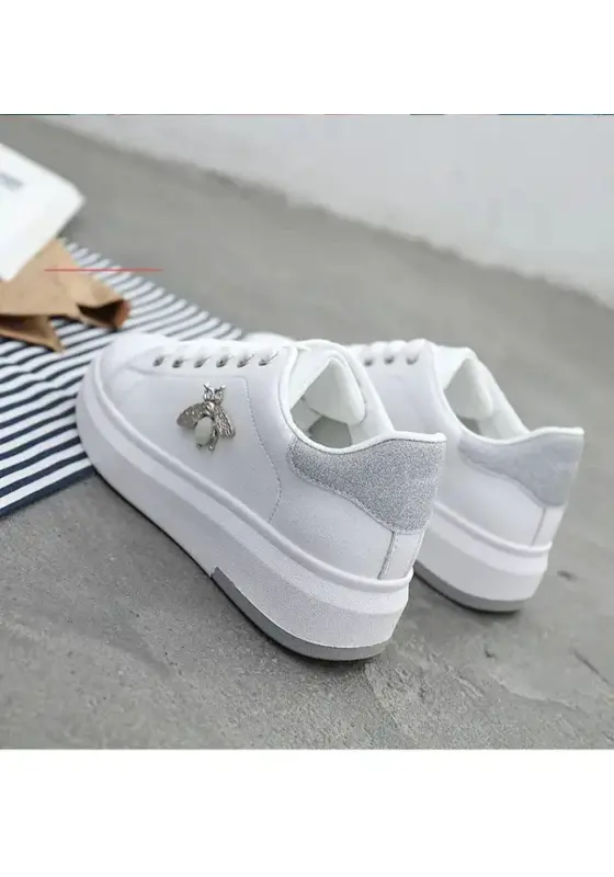 Bee sneakers silver