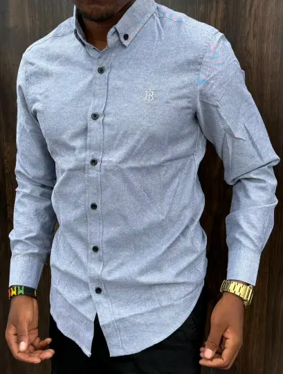 Thomas Burberry Grey long-sleeve casual shirt