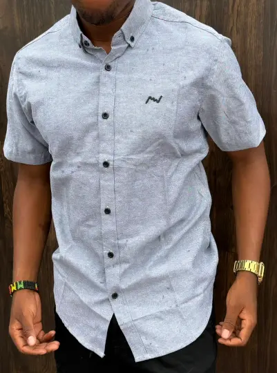 Casual Gray slim short sleeve fit