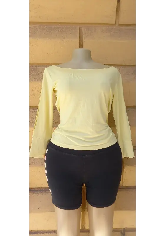 yellow off-shoulder top