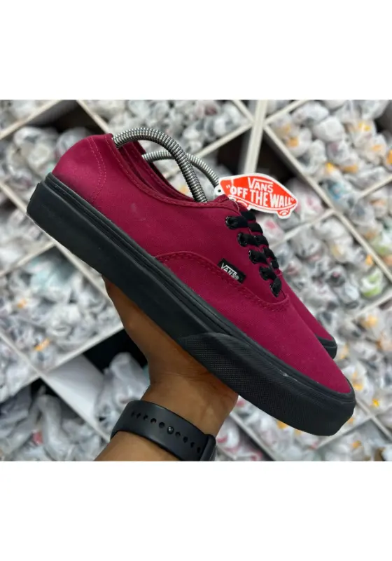 Maroon plain vans