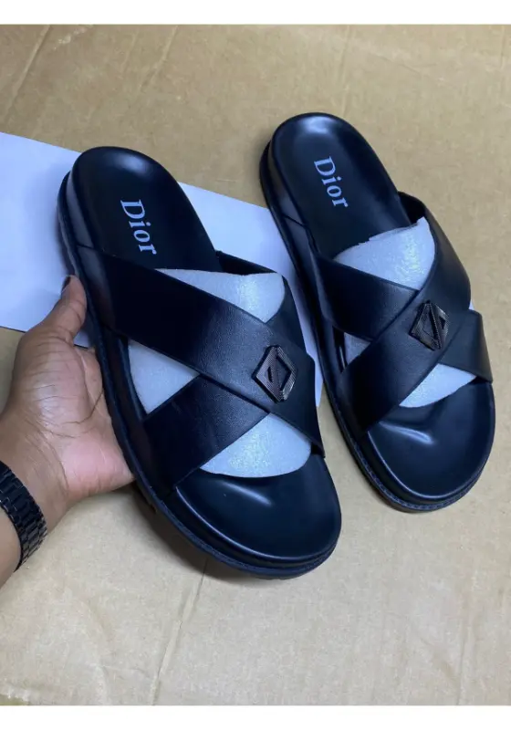 Dior men's leather sandals in black