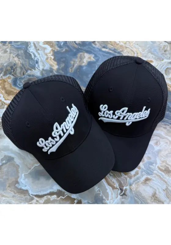 black mesh  Los Angeles trucker cap