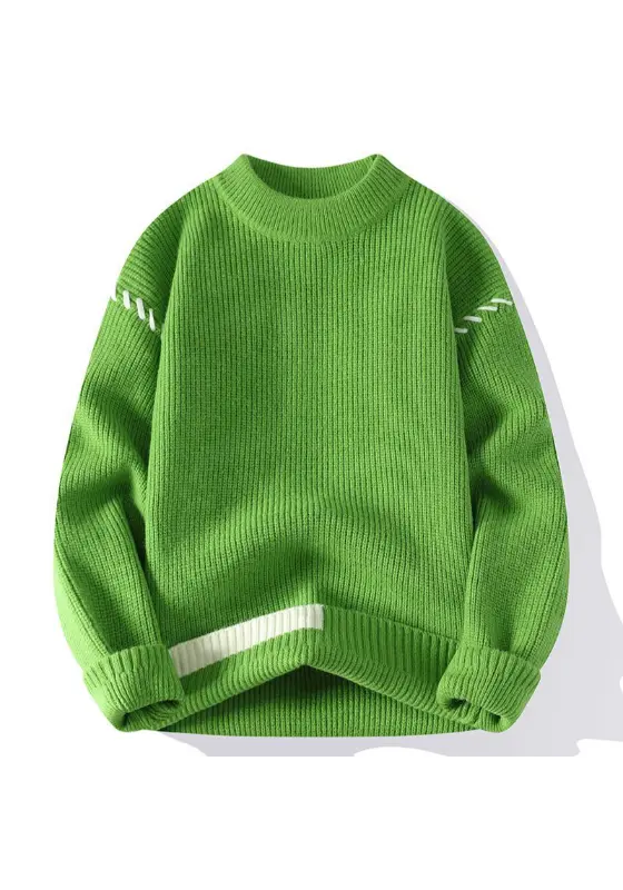 Green Knit crewneck sweater